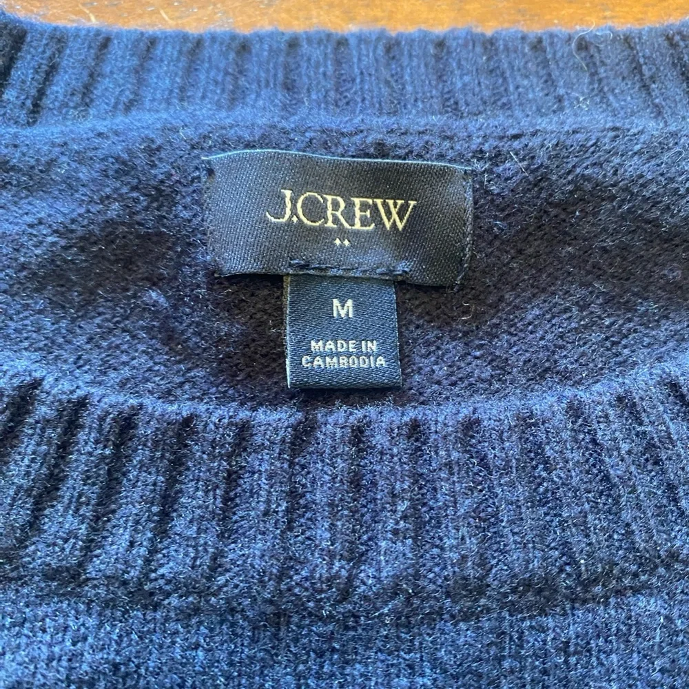 J. Crew Navy Crewneck Sweater for Men Lamb’s Wool Blend